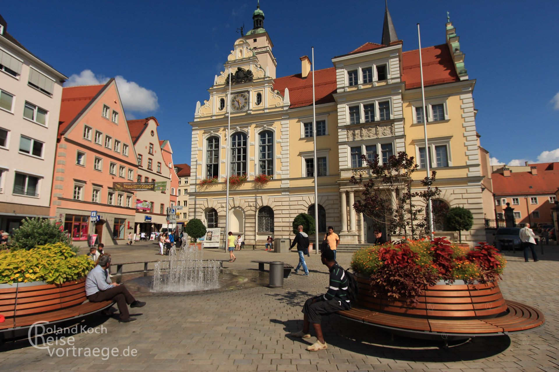 mit Kindern per Rad über die Alpen, am Start am Rathausplatz, Ingolstadt